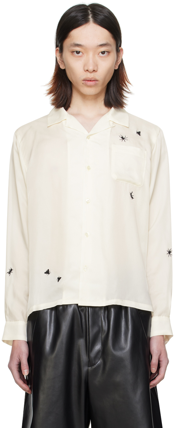 Undercover Off-white Embroidered Shirt In Off White