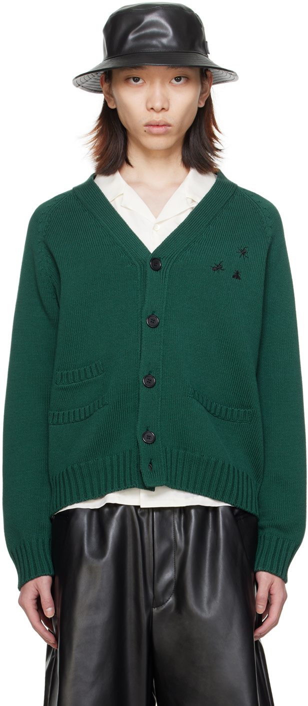 Undercover Green Embroidered Cardigan