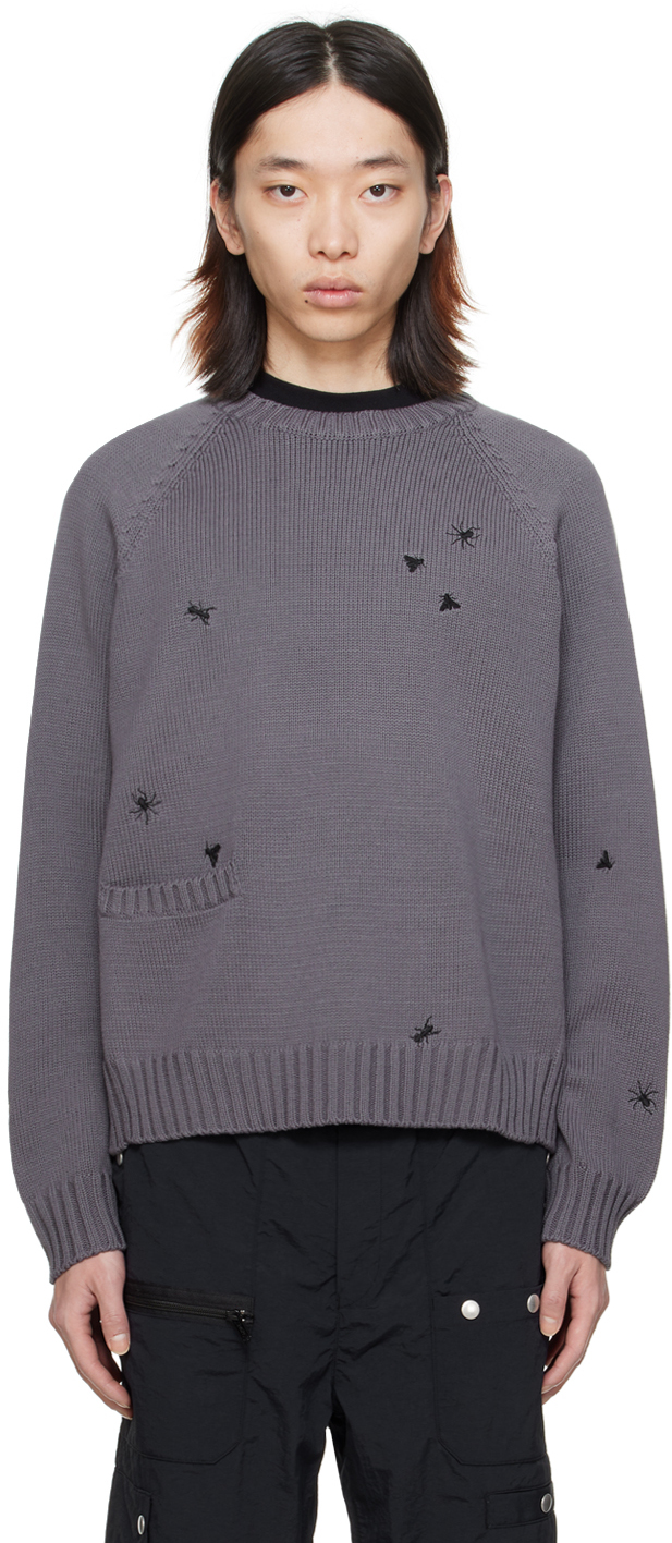 Undercover Gray Embroidered Sweater