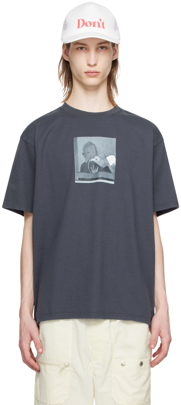 Gray Graphic T-Shirt by UNDERCOVER on Sale