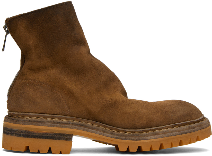 UNDERCOVER: Tan nonnative & Guidi Edition Back Zip Boots | SSENSE