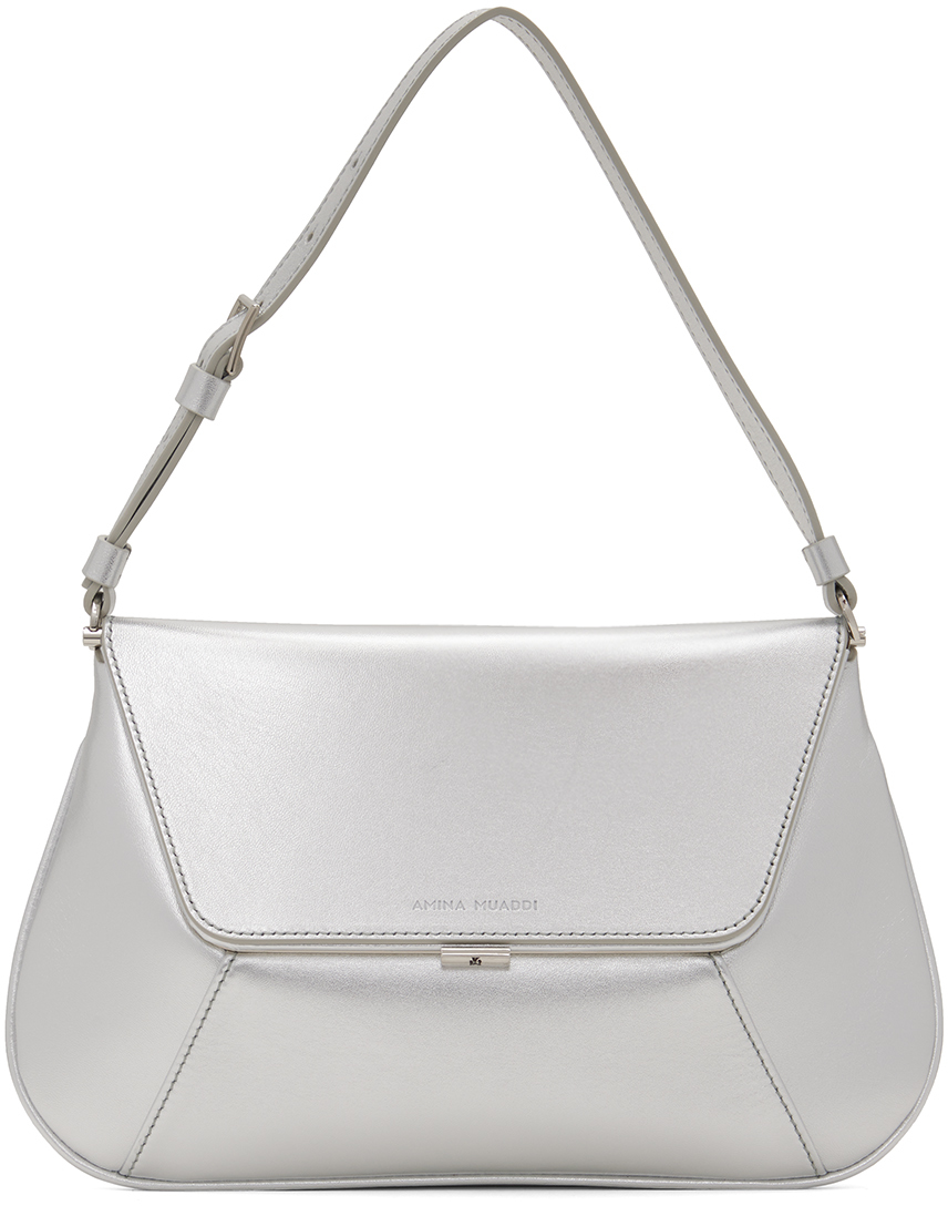 Silver Ami Bag by Amina Muaddi on Sale