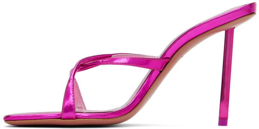 AMINA MUADDI PINK ADRIANA HEELED 95 SANDALS 