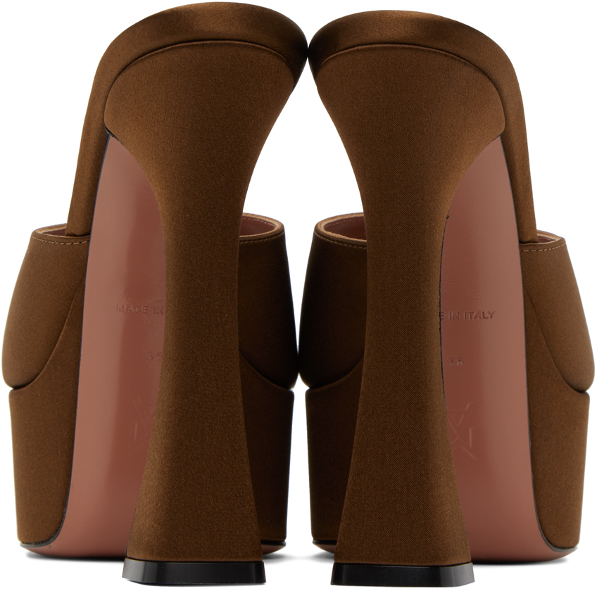 Shop Amina Muaddi Brown Dalida 140 Heeled Sandals In Mocha