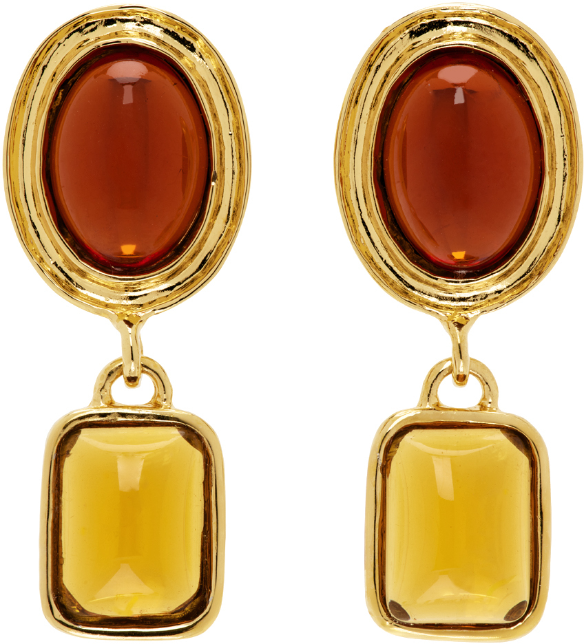 Mondo Mondo Gold Jelly Earrings In 18k Gold Plated