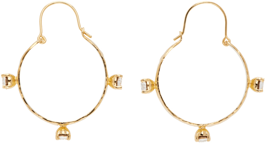 Mondo Mondo Gold Esprit Hoop Ii Earrings In 18k Gold Plated
