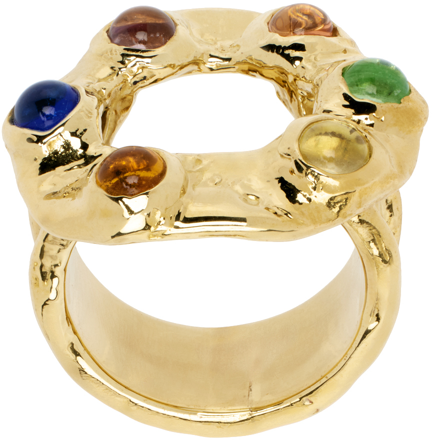Mondo Mondo Gold Halo Ring In Brass