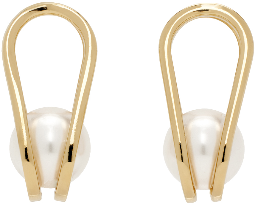 Dion Lee Gold Giant Cage Earrings