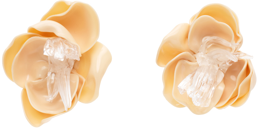 SSENSE Exclusive Beige Small Flower Earrings
