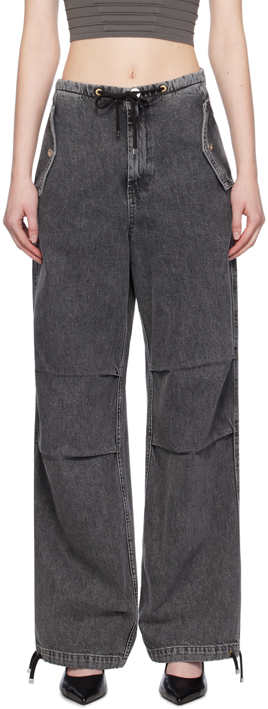 Dion Lee Black Parachute Jeans In Grey