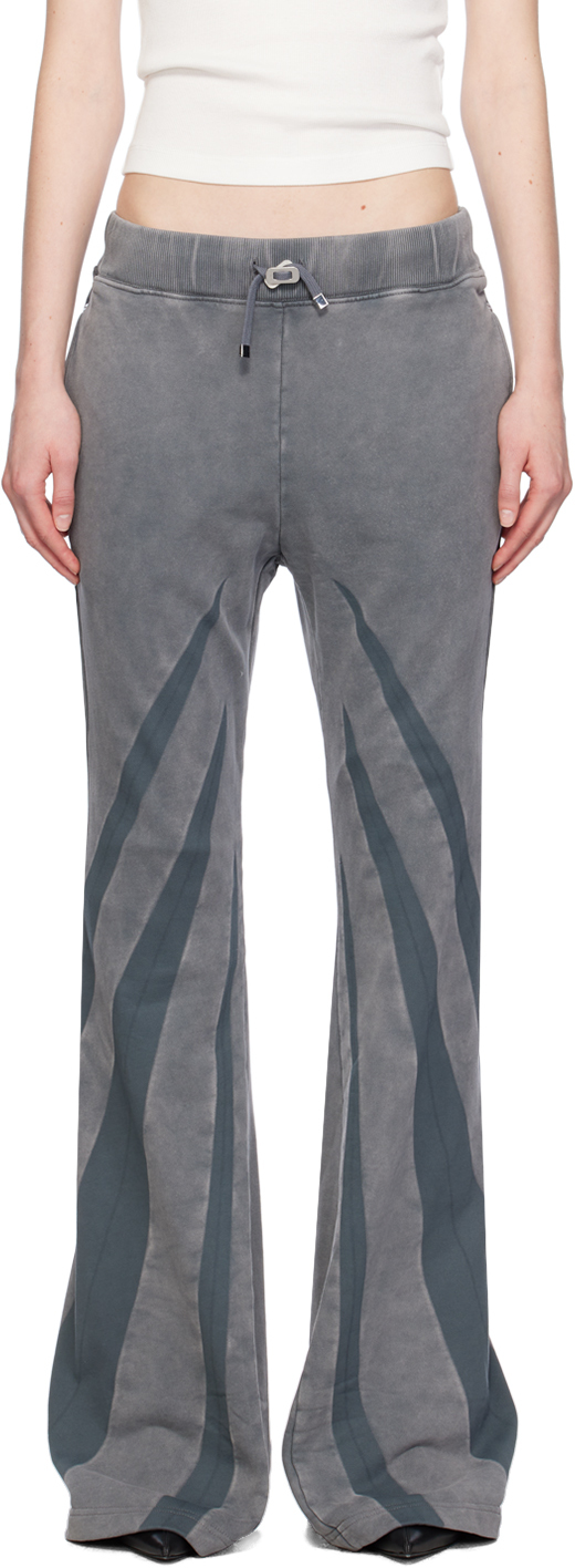 Dion Lee Gray Darted Trousers In Washed Asphalt