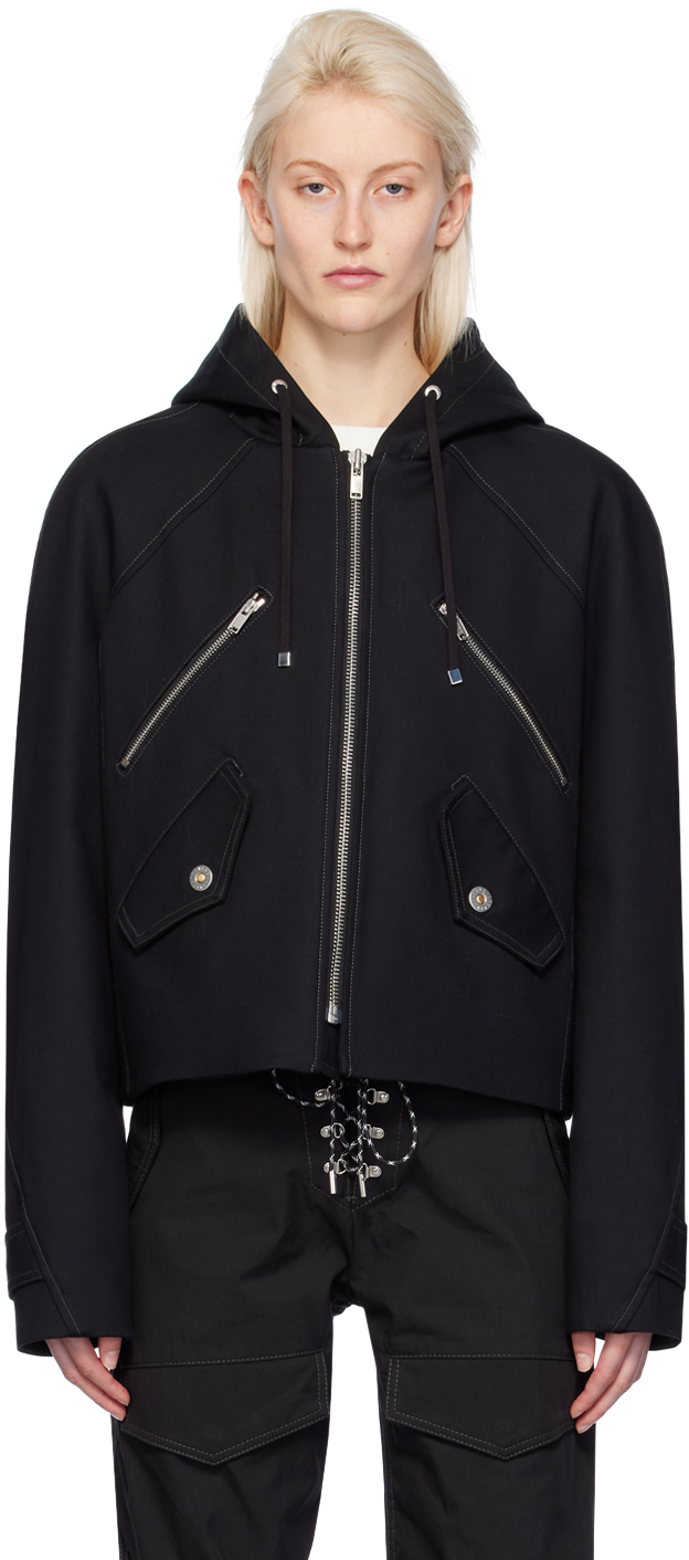Dion Lee Zip-up Oversized Jacket In Black