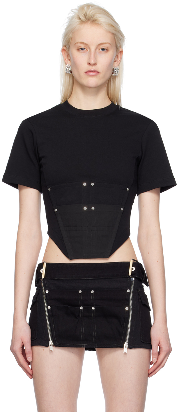 Dion Lee Workwear Cotton Corset Top in Black