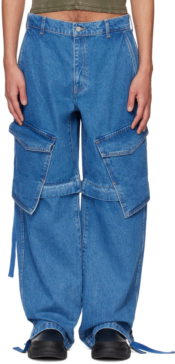 Dion Lee Blue Parachute Jeans In American Blue