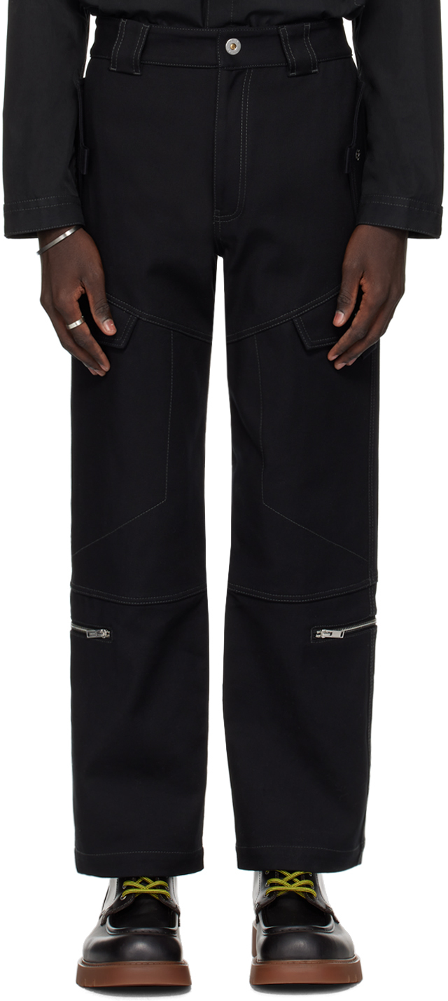 Dion Lee Black Tactical Cargo Trousers