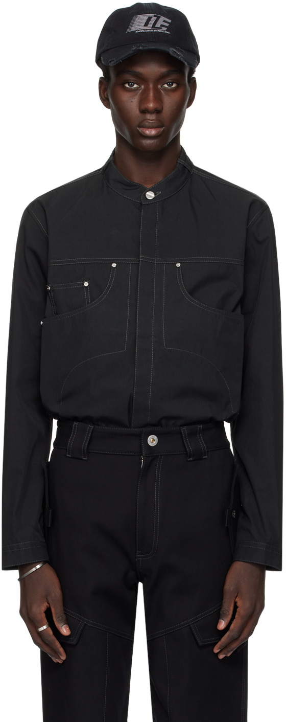 lee black denim shirt