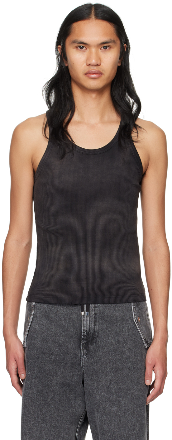 Dion Lee: Black Sprayed Rivet Tank Top | SSENSE Canada