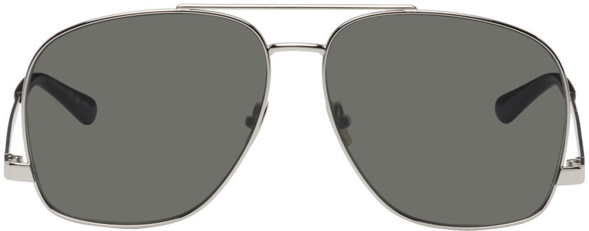 Saint Laurent Silver Sl 653 Leon Sunglasses In 001 Silver