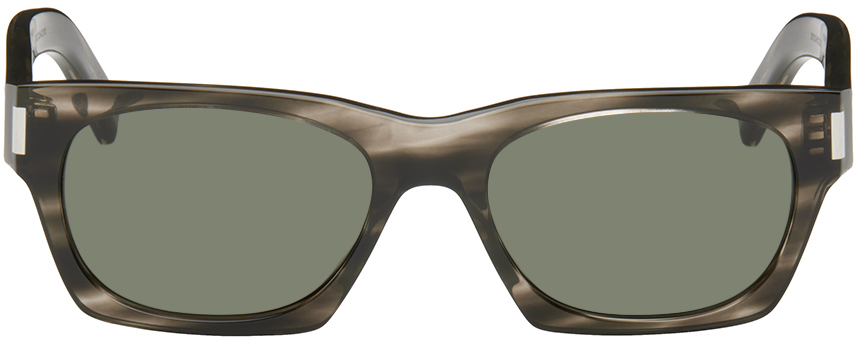 Saint Laurent Tortoiseshell Sl 402 Sunglasses In Grey