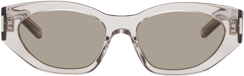 Saint Laurent Beige Sl 638 Sunglasses In Nude-nude-brown