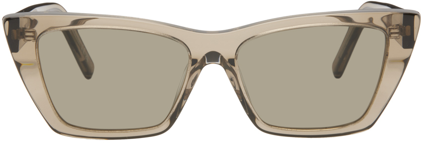 Saint Laurent Brown Sl 276 Mica Sunglasses In Brown-brown-grey