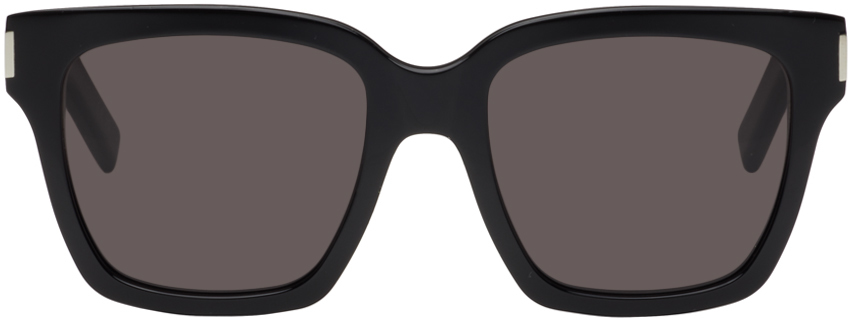 Shop Saint Laurent Black Sl 507 Sunglasses In Black-black-grey