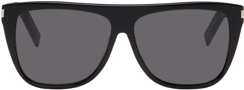 Saint Laurent Black New Wave Sl 1 Sunglasses In Black-black-smoke