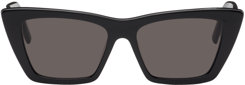 Saint Laurent Black Sl 276 Mica Sunglasses In Black-black-grey