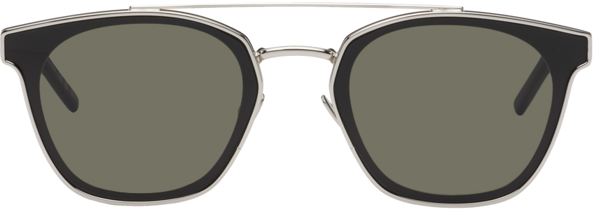 Saint Laurent Silver Classic Sl 28 Sunglasses In Silver-silver-grey
