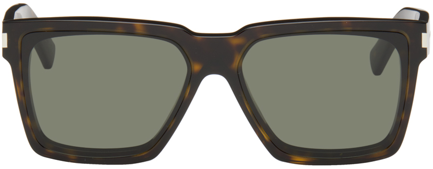 Saint Laurent Tortoiseshell Sl 610 Sunglasses In Havana-havana-grey