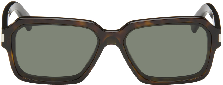 Saint Laurent Tortoiseshell Sl 611 Sunglasses In Brown