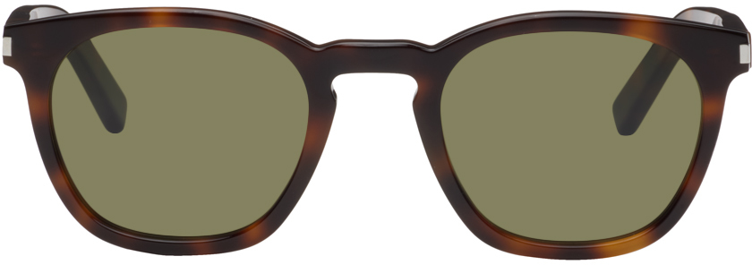 Saint Laurent Tortoiseshell Sl 28 Sunglasses In Brown