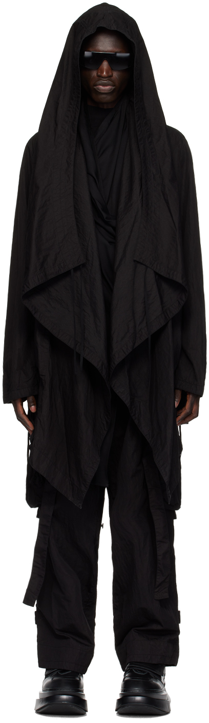 Shop Julius Black Hooded Coat
