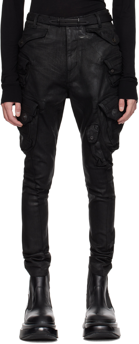 Julius: Black Gas Mask Denim Cargo Pants | SSENSE