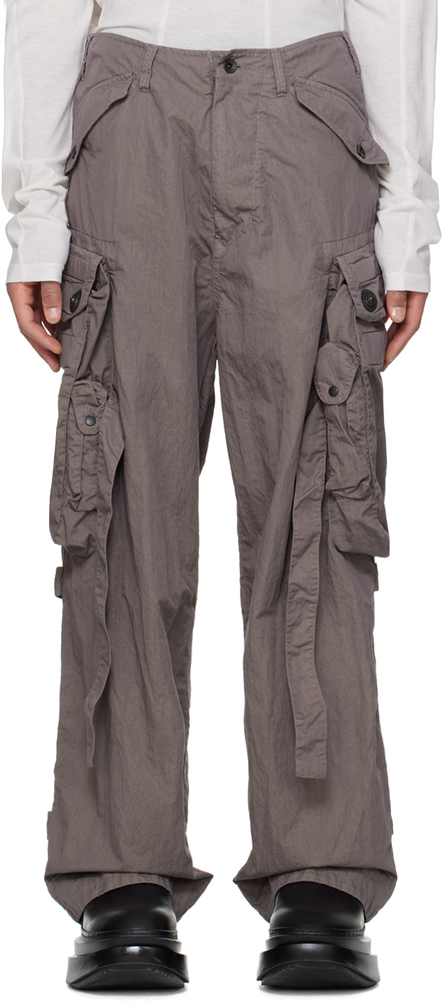 Shop Julius Gray Gas Mask Cargo Pants In Soil