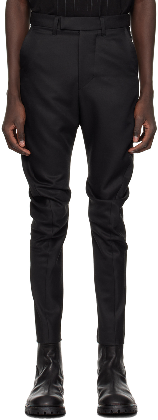 Black Dimensional Trousers