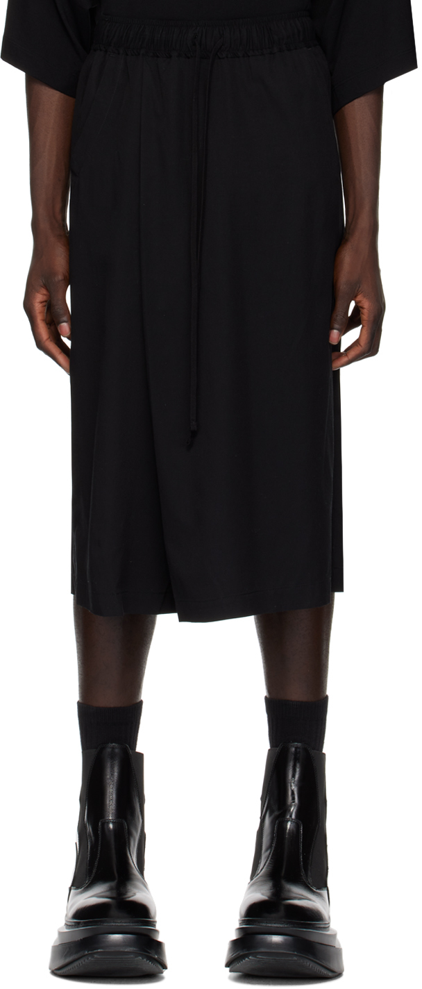 Shop Julius Black Asymmetric Trousers