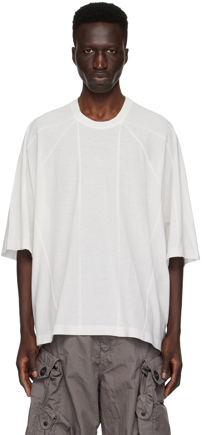 Off-White Paneled T-Shirt by Julius on Sale