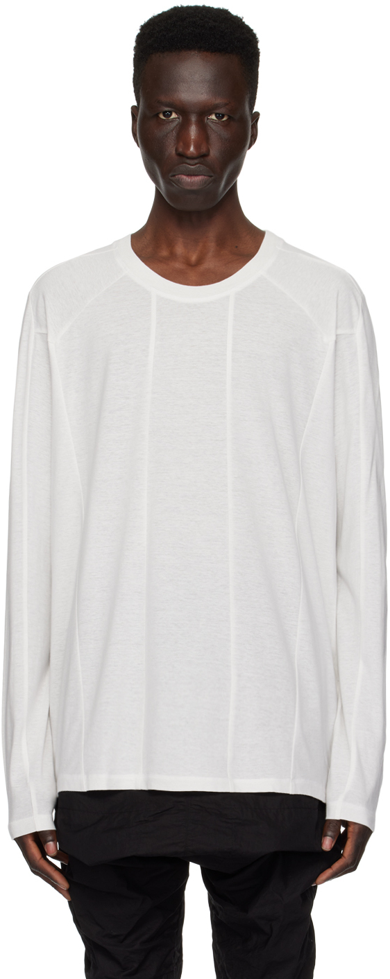 Shop Julius Off-white Paneled Long Sleeve T-shirt In Off White