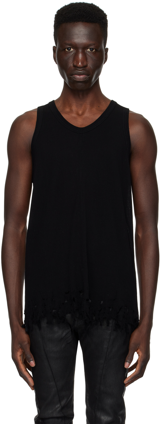 Shop Julius Black Damaged Tank Top