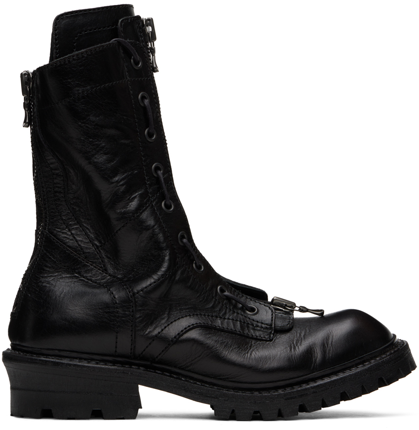 Black Two-Way Zip Boots