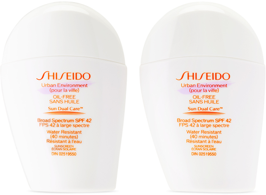 Shop Shiseido Urban Environment Oil-free Sunscreen Duo, 2 X 50 ml In N/a