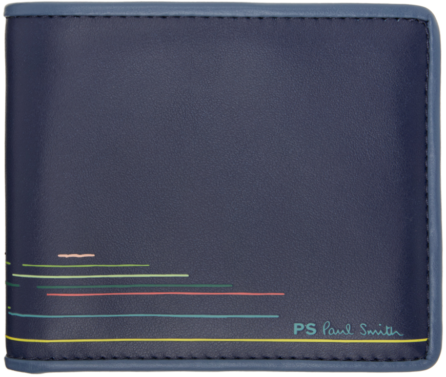Shop Ps By Paul Smith Navy Bifold Wallet In 49 Blues