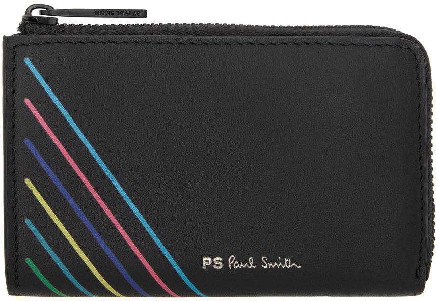 Shop Ps By Paul Smith Black 'sports Stripe' Wallet In 79 Blacks