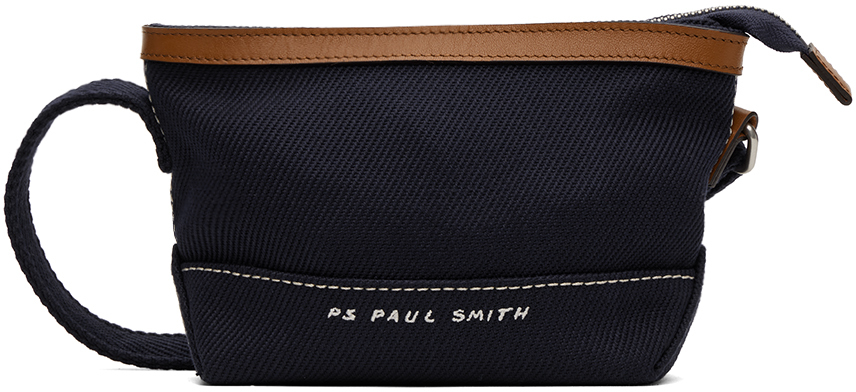 Shop Ps By Paul Smith Navy Embroidered Messenger Bag In 47 Blues