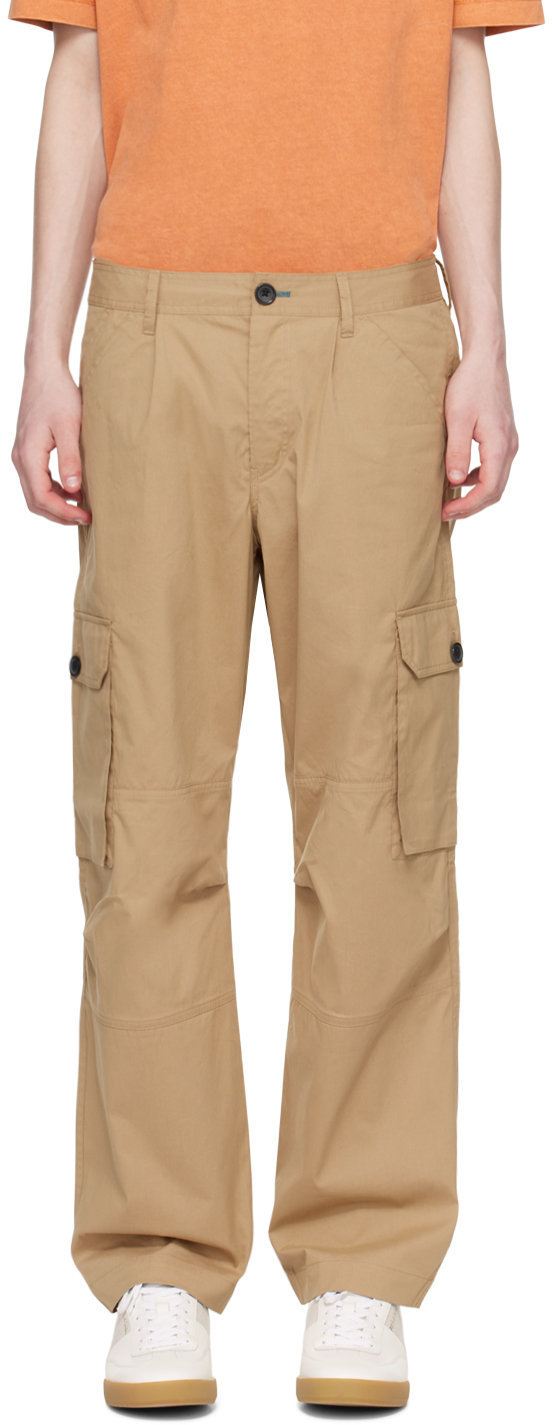 Shop Ps By Paul Smith Brown Panel Cargo Pants In 63 Browns