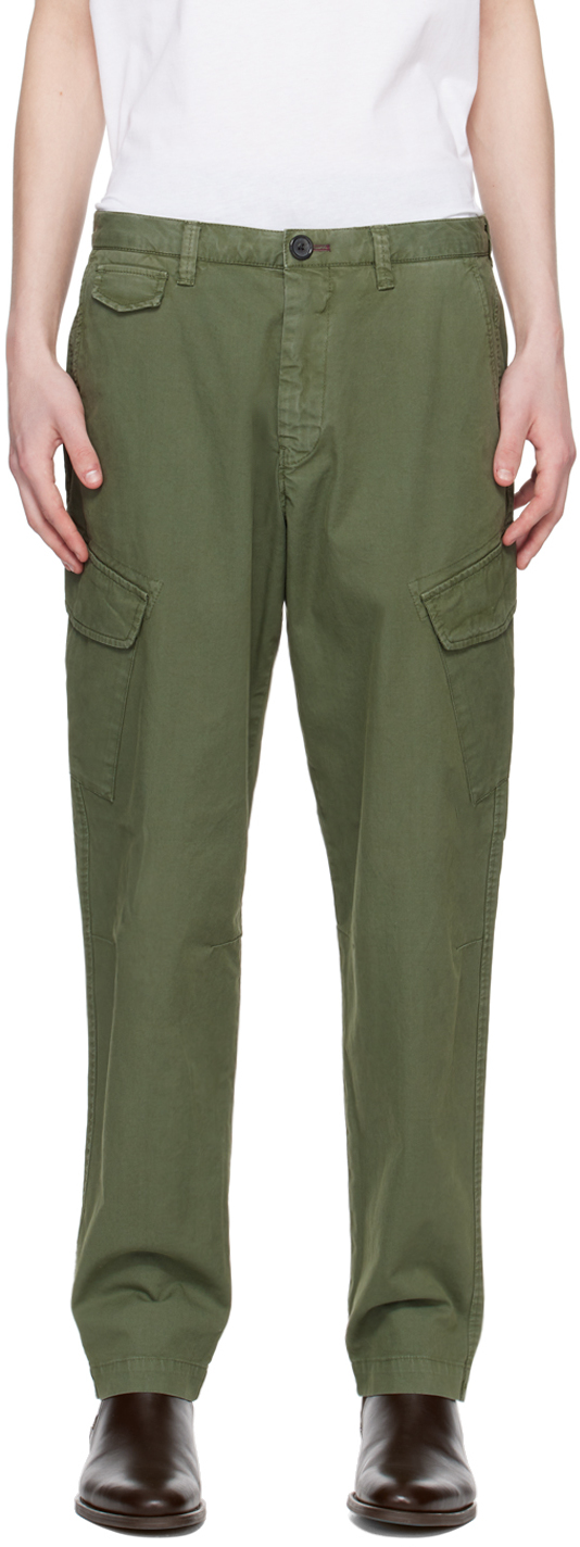 Shop Ps By Paul Smith Green Flap Pocket Cargo Pants In 38a -
