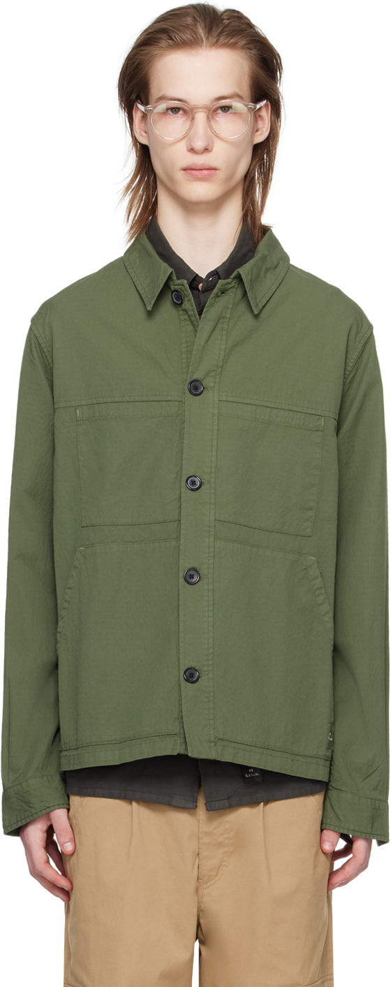 Shop Ps By Paul Smith Green Pocket Shirt In 38 Greens