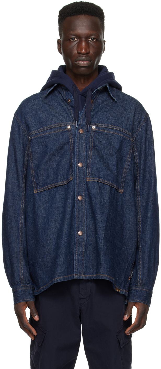 Shop Ps By Paul Smith Blue Patch Pocket Denim Shirt In R Blues