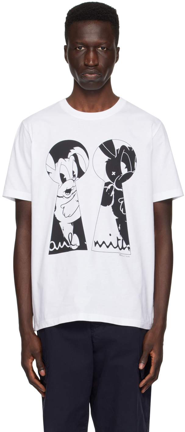 Shop Ps By Paul Smith White Keyhole Bun T-shirt In 1 Whites
